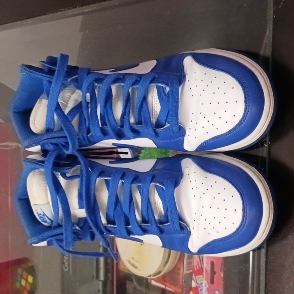 NIike Air Dunks high top blue and white men's sz 11